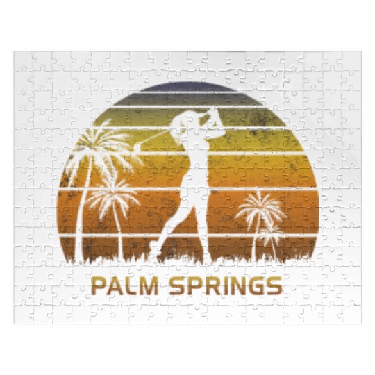 Retro Palm Springs Women's Golf Golfing Fan Jigsaw Puzzles