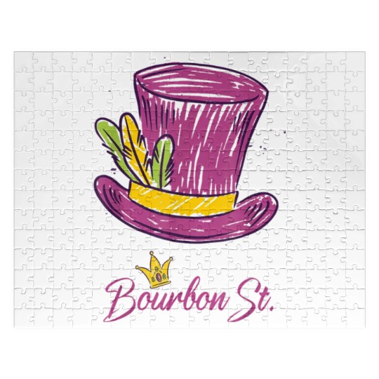 Bourbon Street Mardi Gras New Orleans French Quart Jigsaw Puzzles