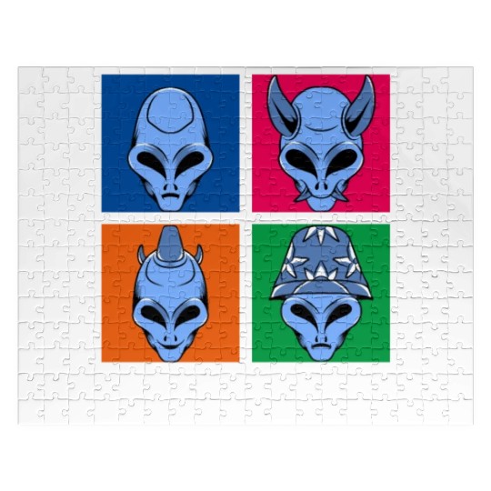 Funny Believe alien square Vintage 70s Alien Lover Jigsaw Puzzles