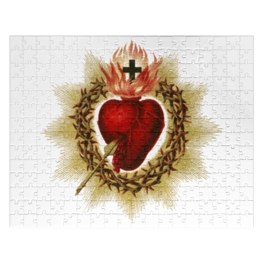 Sacred Heart of Jesus Christ Catholic Blessing Art Jigsaw Puzzles