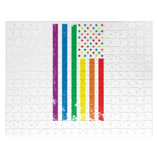 Maine Pride Month Pride Flag LGBT Community LGBTQ Jigsaw Puzzles