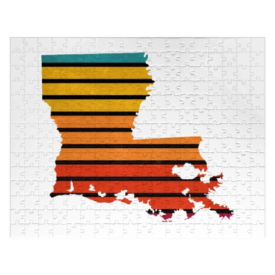 Louisiana sticker retro Jigsaw Puzzles