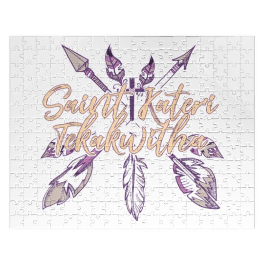 St Kateri Tekakwitha Saint Catholic Lily of the Mo Jigsaw Puzzles