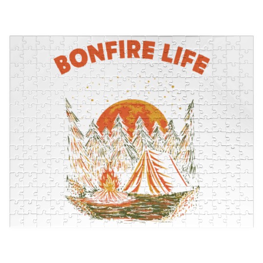 Bonfire Life Camping Wildlife Camper Outdoor Natur Jigsaw Puzzles
