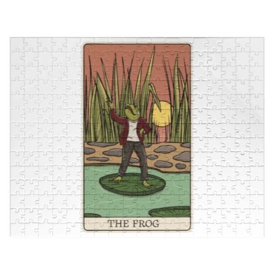 Cottagecore Frog Tarot Card "The FROG" for a Tarot Jigsaw Puzzles
