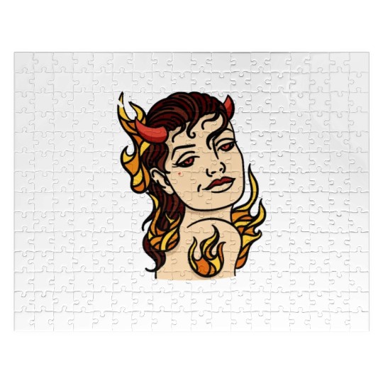 Missed Church Lesbian Witch Hot Demon Gothic Wicca Jigsaw Puzzles