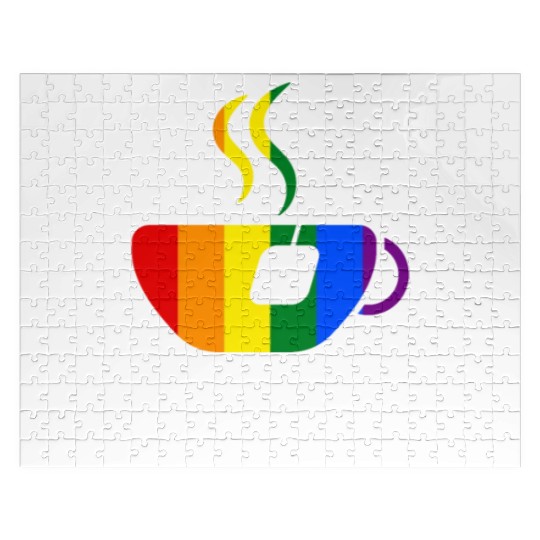 LGBTea Funny Teacup Rainbow Pride Month Gay Tea Lo Jigsaw Puzzles
