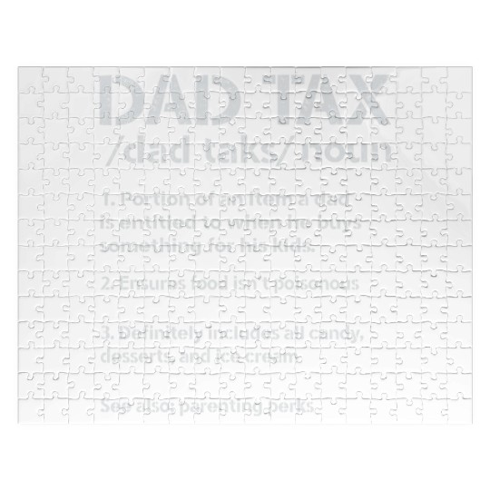 Vintage Dad Tax Definition Men Funny Father's Day Jigsaw Puzzles