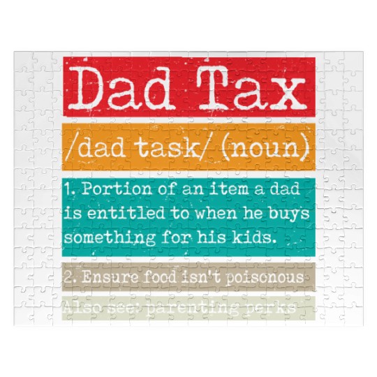 Vintage Dad Tax Definition Men Funny Father's Day Jigsaw Puzzles