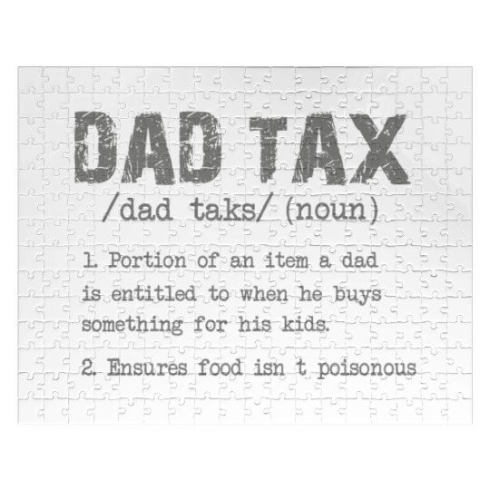 Vintage Dad Tax Definition Men Funny Father's Day Jigsaw Puzzles