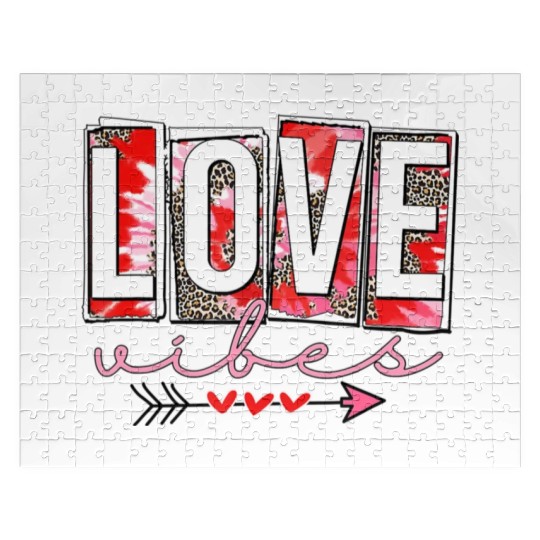 Leopard print cheetah Love Vibes Jigsaw Puzzles Cupids Arrow