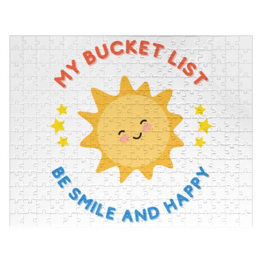 My Bucket List Cute Sun Be Smile And Happy Jigsaw Puzzles