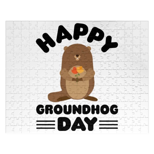 Groundhog Day cute print Jigsaw Puzzles