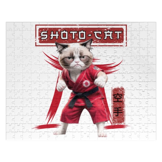 Karate Cat, Karate Japanese Kanji Jigsaw Puzzles