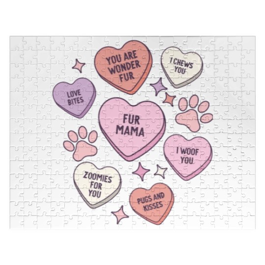 My Dog Is My Valentine Conversation Hearts Jigsaw Puzzles