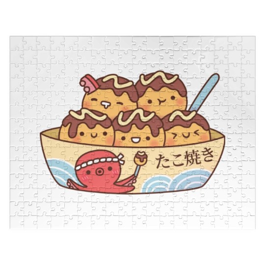 Kawaii Japanese Food Takoyaki Octopus Balls Jigsaw Puzzles