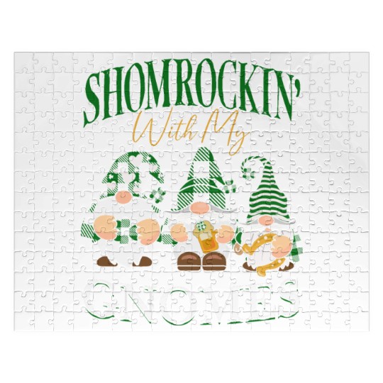 Shamrockin' With My Gnomes St. Patrick's Day Vibes Jigsaw Puzzles
