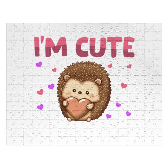 Hedgehog Heart Valentine's Day Animal For Womens Jigsaw Puzzles