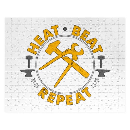 Forging Heat Beat Repeat Iron Worker Blacksmiths Jigsaw Puzzles