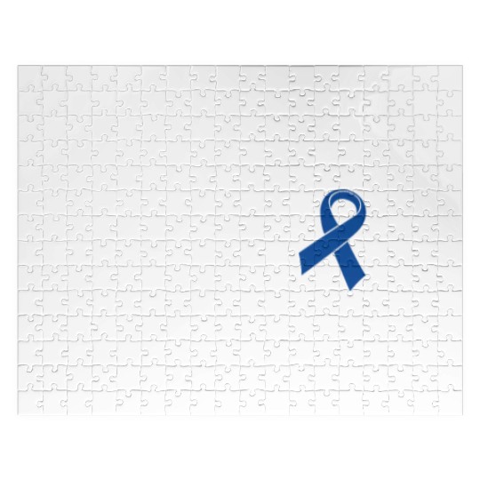 Colon Cancer Warrior Men Dad Father Dark Blue Jigsaw Puzzles