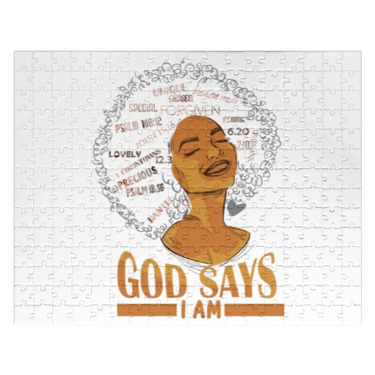 African American Girl God Says I Am Black Pride Jigsaw Puzzles