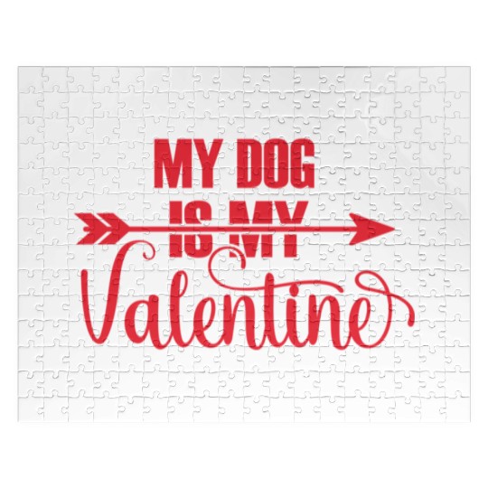 Valentines Day Gifts My Dog Is My Valentine Matchi Jigsaw Puzzles