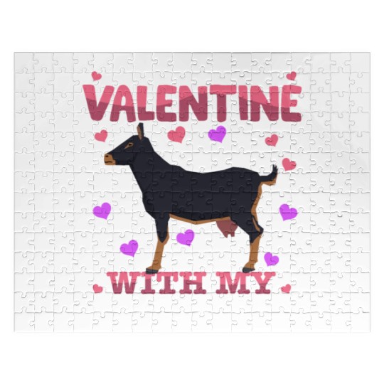 My First Valentine With My Nigerian Dwarf Goat Jigsaw Puzzles