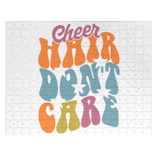Cheer Hair Don't Care, Cute Cheerleading Girls Jigsaw Puzzles