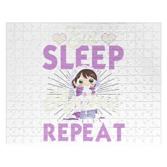 Eat Sleep Anime Repeat Japanese Manga Lover Cospla Jigsaw Puzzles