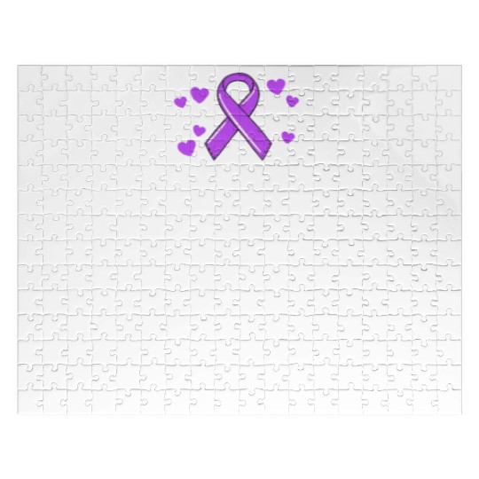 Friend Of A Warrior Purple Awareness Ribbon Jigsaw Puzzles