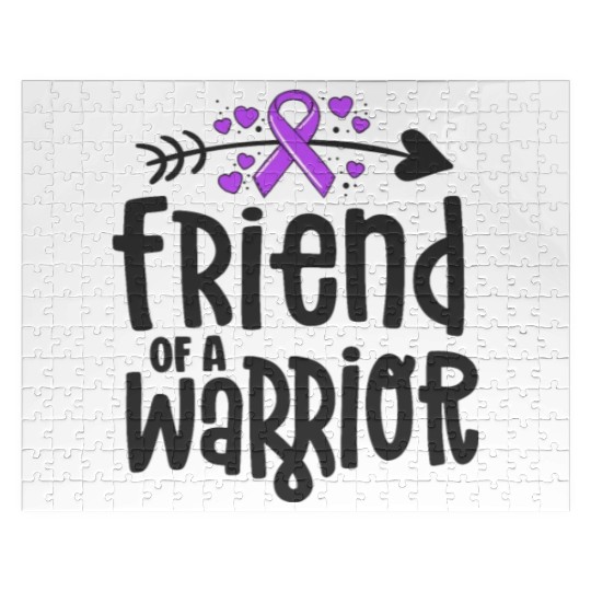 Friend Of A Warrior Purple Awareness Ribbon Jigsaw Puzzles