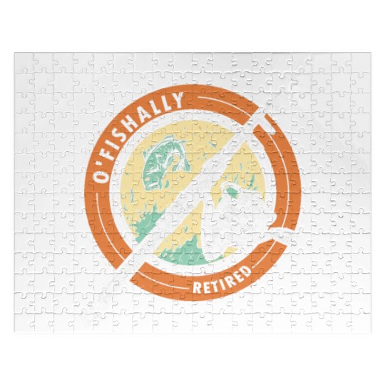 Ofishally Retired Fishing Retro Retirement Fishing Jigsaw Puzzles