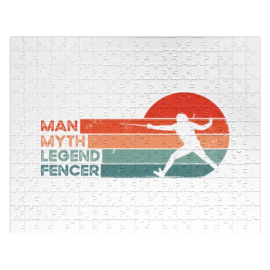 Retro Fencing & Fencer Jigsaw Puzzles