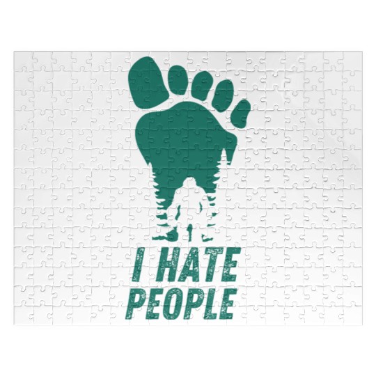 I Hate People Bigfoot Big Foot Funny Jigsaw Puzzles