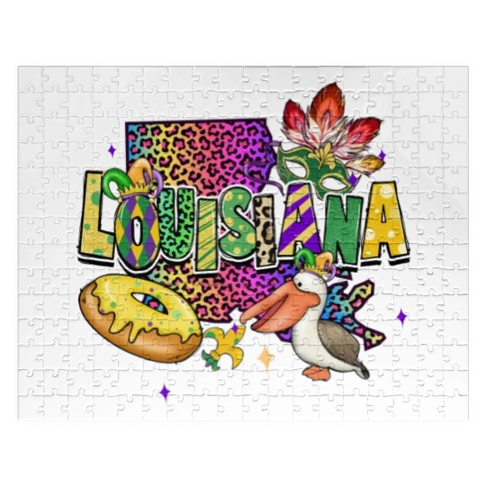 New Orleans Men Women Louisiana Mardi Gras Outfit Jigsaw Puzzles