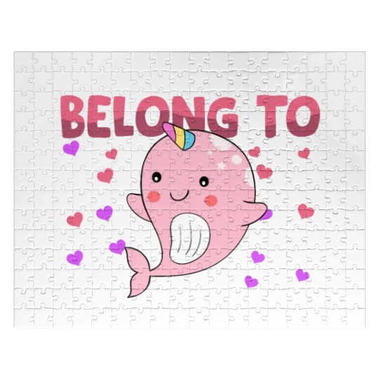 Valentines Day My Heart Belong to My Narwhal Boys Jigsaw Puzzles