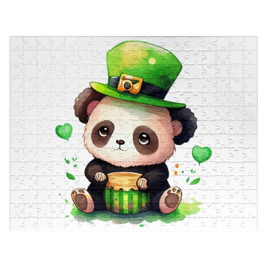 St Patrick's Day Irish Funny Panda Saint Patrick Jigsaw Puzzles