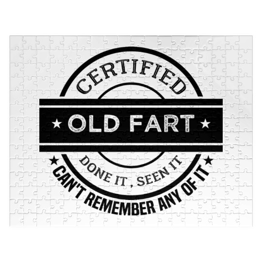 Certified Old Fart Funny Retirement Gift Jigsaw Puzzles