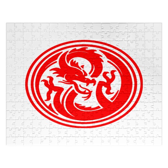Dragon Emblem Jigsaw Puzzles Round Red Dragon Jigsaw Puzzles bad d
