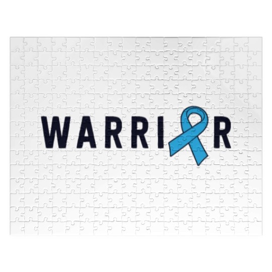 Prostate Cancer Warrior Light Blue Ribbon Dad Jigsaw Puzzles
