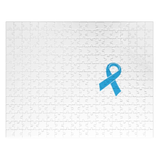 Prostate Cancer Warrior Light Blue Ribbon Dad Jigsaw Puzzles