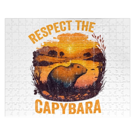 Respect The Capybara Animal Funny Capybara Lover Jigsaw Puzzles