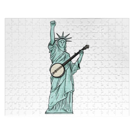 Statue Of Liberty Banjo Musician Design for Jigsaw Puzzles