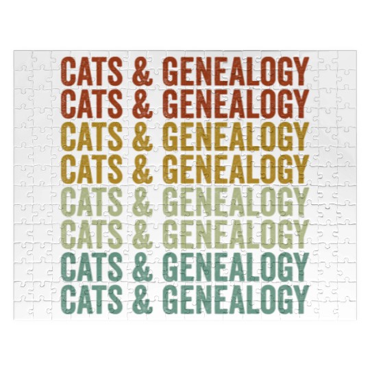 Cats & Genealogy Genealogy Genealogist Cats Lover Jigsaw Puzzles