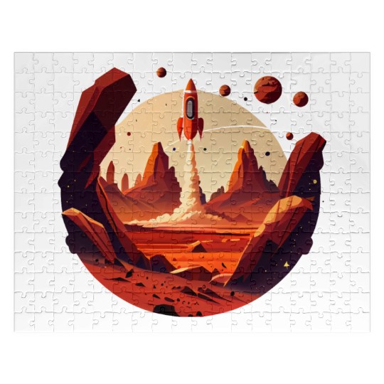 Vintage Space Science Mars Fiction Geek Solar Jigsaw Puzzles