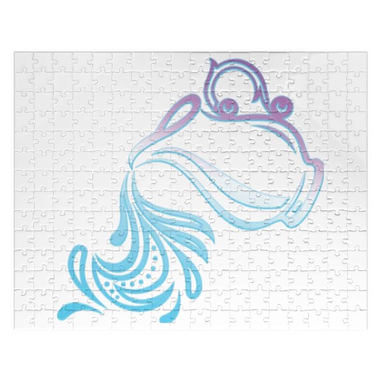 Aquarius Zodiac Air Sign Water Bearer Logo Jigsaw Puzzles