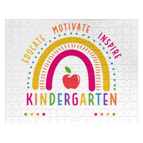 Educate Motivate Inspire Kindergarten Teacher Jigsaw Puzzles