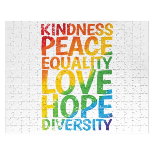 Kindness Peace Equality Love Hope Diversity LGBT Jigsaw Puzzles