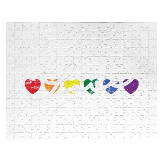 Love colorful LGBT Rainbow Tolerance Jigsaw Puzzles
