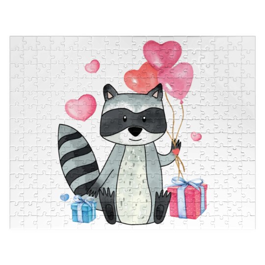 Raccoon Valentine Gift Raccoon Owner Trash Panda Jigsaw Puzzles